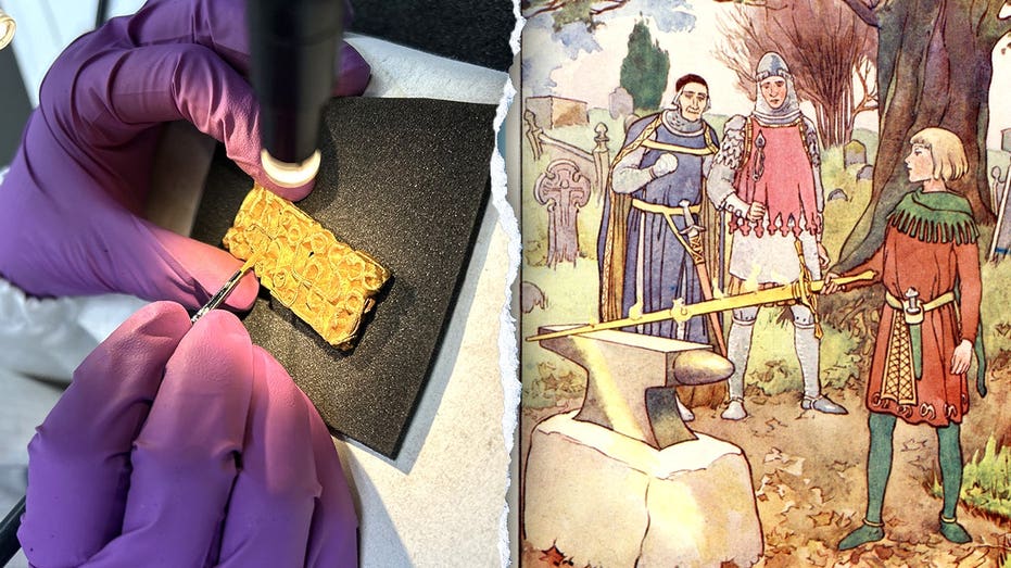 Real-life Excalibur? Man on a hike uncovers gold sword relic hidden under tree Melbourne Private Schools